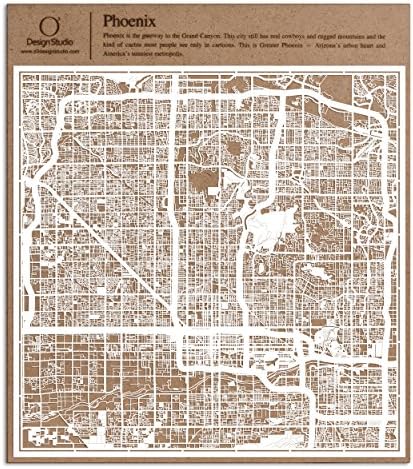 Phoenix Paper Cut Map White 12×12 inches Paper Art