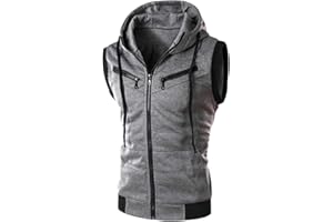 PEUIGNAO Felpa Zip Smanicata Con Cappuccio Uomo Felpe Senza Maniche Uomo Canotta Cappuccio Zip Uomo Canottiera Bodybuilding Palestra Sportiva Maglietta Smanicata Fitness T Shirt Magliette Senza Maniche Slim