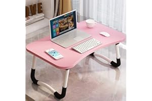 AUTUMNDEER Adjustable Laptop Bed Table Lap Standing Desk for Bed and Sofa Breakfast Bed Tray Laptop Lap Desk Folding Breakfast Serving Coffee Tray Notebook Stand Reading Holder for Couch Floor Kids(60 x 40 cm)