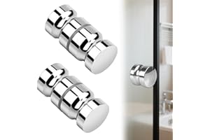 HXSYKJDM 2 Stück Duschtürknopf, Metall Dusche Türknopf, Duschtürgriffe Beidseitig, Dusche Griff für Duschtür Glastüren