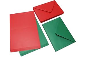 CRAFT UK LIMITED Craft UK 2039 5 x 7-Inch Christmas card and Envelope - Red/Green (Pack of 40)