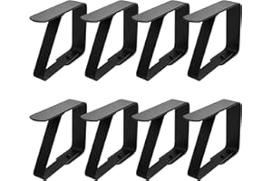 starfa lab 8 Pcs Tablecloth Clips Stainless Steel,Adjustable Table Cover Clamp, Table Cloth Holders, for Home Party Wedding Garden Table Festival Thick Table Tops (Black)