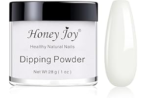 HONEY JOY 28g/Box Fine Dipping Powder French Manicure Foundation Colors Pink and White Dip Powder Nails,No UV Led Cure,0.98oz per box,Natural White