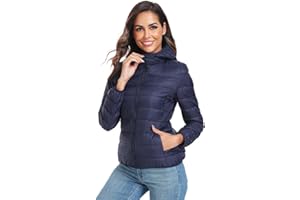 GOODSALEOK Leichte Daunenjacke üBergangsjacke Damen Kurze Gesteppte Winterjacke Mit Kapuze Winter-Geschenke