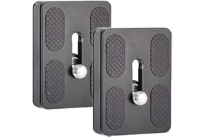 BDDFOTO PU50 Schnellwechselplatte 2 Pack Blitzschuh mit 1/4 Gewinde für Benro B0 B1 B2 J1 N1 Stativ Kugelkopf Arca Swiss und Manfrotto 50mm