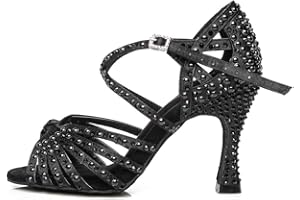 AOQUNFS Donna Scarpe da Ballo Latino Americano Strass con Tacco Salsa Bachata Tango Feste Performance Scarpe Ballo da Sala,L357