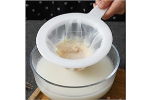 ORIENTAL RIVERKIT Kitchen Sieve Plastic Household Sieve Fine Mesh, 100/200/400 Mesh Filter Net with Handle Hook, Food Filter, for Seedless Jam, Flour, Yoghurt, Soy Milk Device 24 * 15cm (400 mesh)