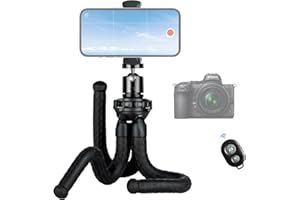 Fotopro Treppiede per cellulare, treppiede per fotocamera, treppiede flessibile di controllo remoto wireless, per auto e registrazione video, mini treppiede per fotocamera portatile