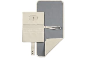 hauck Windeltasche mit Wickelunterlage Change N Walk für Unterwegs, Baby Wickeltasche Organizer, Wickeltetui mit Schlaufe für Kinderwagengriff, Wickelclutch, Abwischbar (Beige)