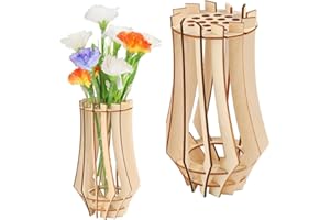 DHINCHANSAIB Vase en Bois pour Lego Fleurs Support en Bois pour Bouquet de Lego, Présentoir à Fleurs, Tournesol, Tulipes, Narcisses, Lotus
