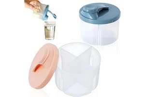 Calkkrer 2 pezzi portatile per latte in polvere per bambini, contenitore per latte in polvere, dosatore in polvere, dispenser per latte in polvere, coperchio girevole, contenitore per latte portatile