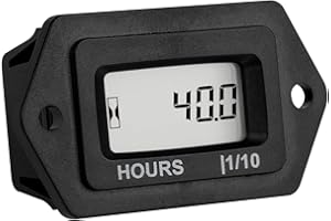 Runleader Digitaler Stundenzähler, AC/DC 5V bis 277V für Gartentraktor, Generator, Roller, Clubauto, Gabelstapler, Laubschneider usw.