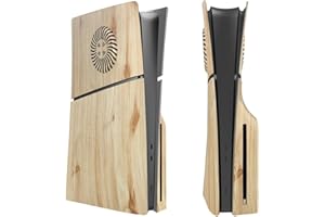JMNDMI Façade pour console PS5 Slim - Coque de protection de rechange pour PS5 - Accessoires fins (version disque de couleur grain de bois)