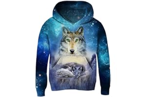 AIDEAONE Sweat à Capuche Garçon Filles Enfants Imprimé 3D en Molleton Pull Sweats À Capuche avec Grande Poche