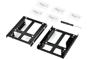 ELUTENG SSD Einbaurahmen für 2X 2,5" auf 3,5" Festplatten Adapter Wechselrahmen Halterungen Schienen 2,5 Zoll bis 3,5 Zoll HDD SSD Montagehalterung inkl. 1 Schraubendreher und 5 Packung Schrauben