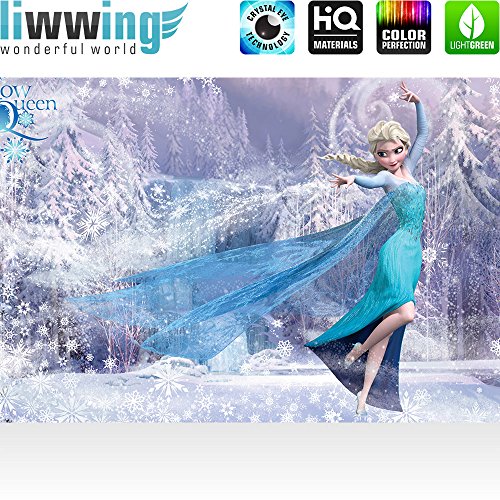 Fototapete 368×254 cm PREMIUM Wand Foto Tapete Wand Bild Papiertapete – Disney Tapete Die Eiskönigin Frozen Eiskönigin Elsa Anna Kindertapete blau – no. 2766 - 2