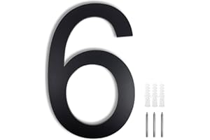 Meision Hausnummer Anthrazit Edelstahl Hausnummer RAL 7016 Feinstruktur Pulverbeschichtet aus Massivem Schrift Arial Mit Schrauben Höhe 20cm - Ziffer 6/9