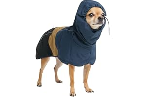 Spark Paws Dog Raincoat, Waterproof Windproof Rain Jacket, for Small Medium Large Extra Large Dogs, Reflective Breathable Full-Body Coverage Dry Suit - Blue Gold Black - M