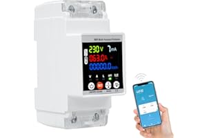 DEWINLVD 63A wifi contatore energia elettrica Automatica protezione da sovratensione e sottotensione wifi Scaricatore di sovratensione 220v Automatico perdita sopra protezione (tensione regolabile)
