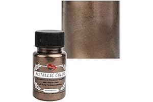 Ideen mit Herz Pintura Metalizada | pintura acrílica manualidades con brillo metálico noble y alta pigmentación de color | 50 ml (marrón oscuro)