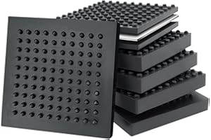 BXI Lot de 6 tapis pour appareils d'entraînement - 15 x 15 x 2 cm - Antidérapants - Réduction du bruit - Anti-vibrations - Tapis ergomètre - Coussinets en caoutchouc épais intégrés en acier pour