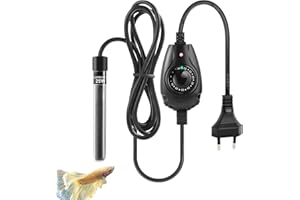 FEDOUR 15W/25W/35W Mini Aquarium Heizung Tauchbare kleine Aquarienheizung für 1-30L Aquarium, Fischschalen, Nano Aquarium,Betta Aquarium Heizstab mit externem Temperaturregler