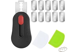 Henjunu Coltello da panettiere compatto, coltello per tagliare l'impasto con 10 lame e 2 tagliapasta in plastica, accessori per la panificazione