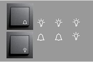 Swap Sticker Set of 4 Lights and 2 Clocks Stickers in White Universal Smart Home Switch Stickers (RP29/2) (14mm)