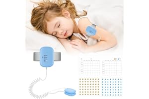 MINEUP Alarme d'énurésie du lit pour garçons et filles, rechargeable par USB, alarme d'énurésie nocturne avec capteur haute sensibilité, son fort et fortes vibrations, pour bébés, enfants et personnes âgées