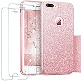 iPhone 7 Hülle + 2x Panzerglas, iLiebe® Glitzer...