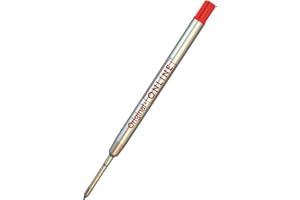 Wkład zapasowy do długopisu Online, międzynarodowy standardowy wkład wielkopowierzchniowy, grubość kreski M (średnia), odporny na działanie wody, 1 sztuka, wkład do długopisu (czerwony) ISO 12757-2 G2