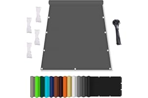 HAITAOSY Osłona przeciwsłoneczna na balkon, osłona balkonowa z linami mocującymi, żagiel przeciwsłoneczny, wodoodporny, impregnowany, % bloku UV, do zadaszenia basenu, ciemnoszara, 2 x 3,5 m