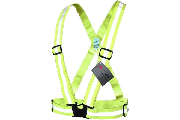 Salzmann Gilet Réfléchissant - Bandes croisées avec Sangles de Haute visibilité Ajustables pour la Course à Pied, Le vélo et la Marche - Fabriqué avec 3M Scotchlite