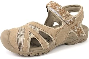 HEVA Damskie sandały turystyczne outdoorowe zamknięte palce regulowane na rzep sandały sportowe na świeżym powietrzu damskie buty trekkingowe sportowe buty trekkingowe