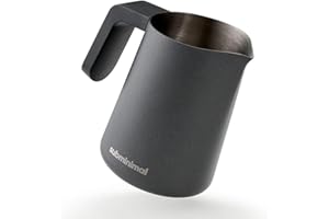 Subminimal FlowTip - Jarra de leche | Jarra espumante de leche para estufa para café de estilo barista premium en casa | Jarra de vertido para capuchino y café con leche con mango ergonómico
