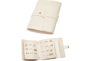 ZHIERNA Ohrring Aufbewahrung Ohrringe Ordner Kleines Buch Aufbewahrungstaschen Praktische Ohrstecker Aufbewahrung Schmuckkästchen Schmuck Organizer Tragbare PU Ohrring Etuis Für Mädchen Und Frauen