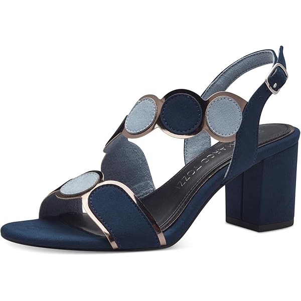 Zeppe Nere Sandali Donna MARCO TOZZI Con Tacco A Zeppa In Pelle