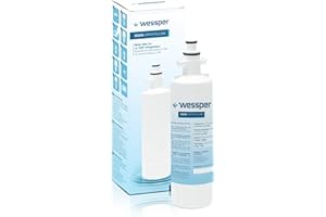 ‎WESSPER Wessper Kühlschrank/Gefrierschrank Wasserfilter Ersatz für Beko 4394650100, 9256712, SBS4K, GNE-Serie; Blomberg IWD1004ET, KFD9952PXDUK; Grundig 487960000, GSN-Serie; Lamona