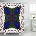 Produktbild LINGJIE Duschvorhang Abstract Colored Symmetrical Pattern with Cubes on White The Four Aims of Symmetric Surrounded Shower Curtains Sets with Hooks Waterproof Polyester Fabric