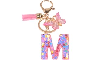 YPYMOD Llavero, Llavero Letra, Colgante Mariposa Llavero con Letras Iniciales