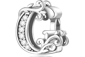XWN Perles lettres A à Z pour bracelet, argent 925, compatible Pandora et bracelets/colliers européens, pour femmes/filles X240.