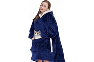 IvyH Ponadwymiarowa Bluza z Kapturem Koc Sherpa - Super Miękka, Ciepła, z Długim Rękawem - Jeden Rozmiar Pasuje do Mężczyzn, Kobiet, Dziewcząt