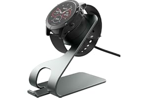 MoKo Charger Compatible with Fenix 7/7S/7X/6/6S/6X Pro/5/5S/5X/Vivoactive 3/4/4S/Forerunner 45/245/945/Venu 2/2 Plus/Instinct, Aluminum Charging Dock Station with 4.9ft 150cm Cable, Space Gray