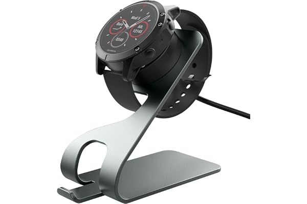 MoKo Charger Compatible with Fenix 7/7S/7X/6/6S/6X Pro/5/5S/5X/Vivoactive 3/4/4S/Forerunner 45/245/945/Venu 2/2 Plus/Instinct, Aluminum Charging Dock Station with 4.9ft 150cm Cable
