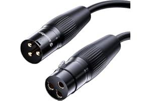 SOOMFON XLR to XLR Cable 3M 3-Pin Male to Female Microphone Lead Extension Cable XLR Balanced Mic Cord for Live Stage, Amplifier, Professional Recording, Mixer and More