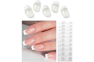 Wahrshei Unghie Gel Adesive UV | T French Tips Smalto Adesivo Gel UV | 20 PCS Pellicola per Unghie Autoadesiva | Adesivi per unghie in gel, Impacchi di Smalto Gel per Unghie