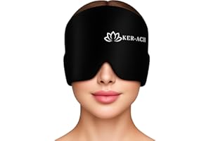 KER-ACH Masque Migraine | Bonnet Migraine Froid et Chaud, Gel 360°, Réutilisable | Soulagement Naturel, Immédiat des Migraines, Maux de Tête, Fatigue Oculaire | eBook Offert