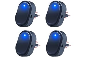 mxuteuk 4pcs 12V 30A Blue LED On-Off Rocker Switch Waterproof Toggle Triangle Plug Switch for Car Truck RV Motorcycle Boat Marine Control ASW-20D-BU