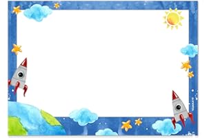 YOUNIKAT Sottomano da scrivania con motivo spaziale, in formato DIN A3, 25 fogli, bianco, blu, in carta, da scrivere e strappare, per ragazzi grandi e piccoli