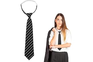 AHQiZFX Ties for Women, Adjustable Pre Tied Clip On Ties for Girls Boys Uniform School JK/JC Cosplay Wedding Party Prom, T-shirt Accessory, 13.4" x 2.66"